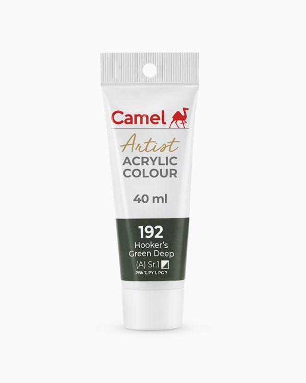 Camel Artist Acrylic Colours Individual tube of Hooker`s Green Deep in 40 ml