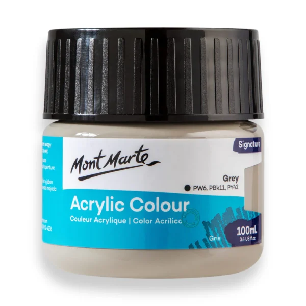 Acrylic Colour Paint Signature 100ml (3.4 US fl.oz) Tub - Grey